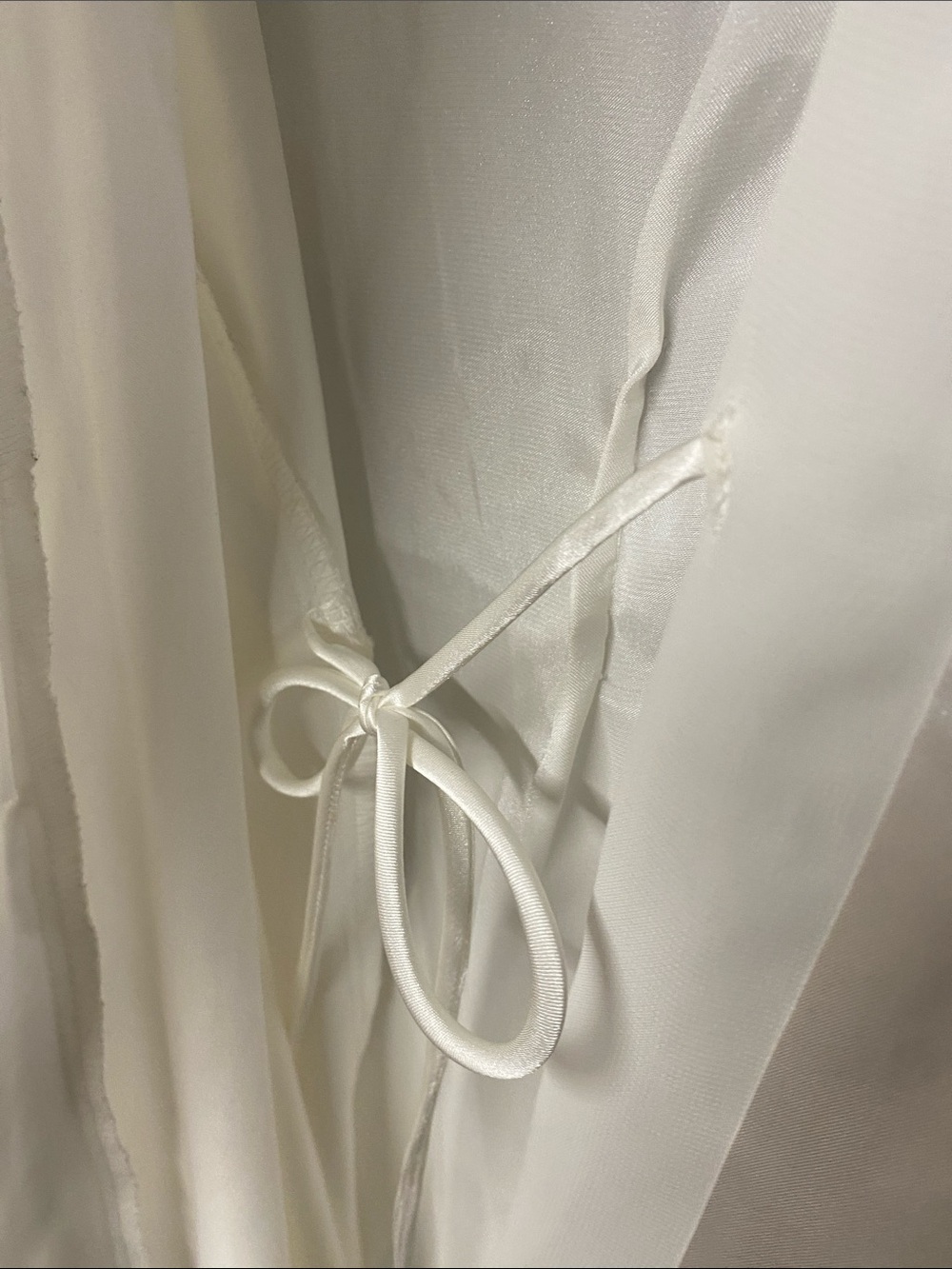 Ivory Embroidered Tie-Waist Robe - Picture 3 of 3